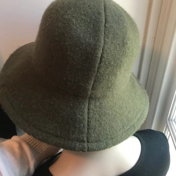 New Free People Devon wool bucket hat green Maeve - Picture 3 of 8